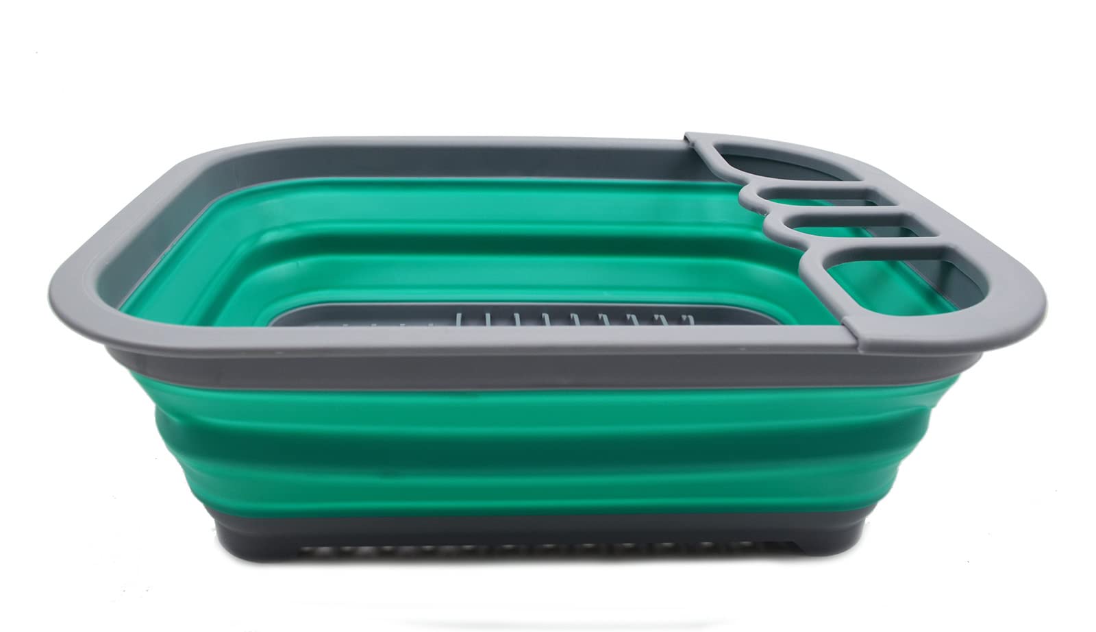 Sammart Collapsible Dish Drainer With Drainer Board - Foldable Drying Rack Set - Portable Dinnerware Organizer - Space Saving Ki